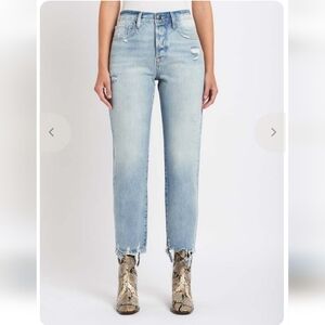 Frame Denim Le Original High Waisted Distressed Straight Leg Jeans In Clash. 29